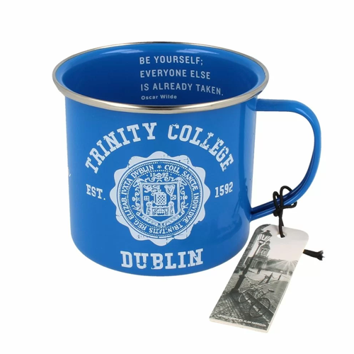 Trinity College Dublin Crest Enamel Mug - Blue Colour