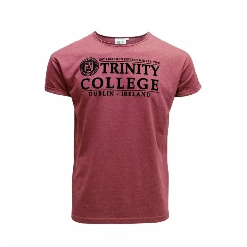 Trinity College Flock T-Shirtr - Burgundy Marl Colour