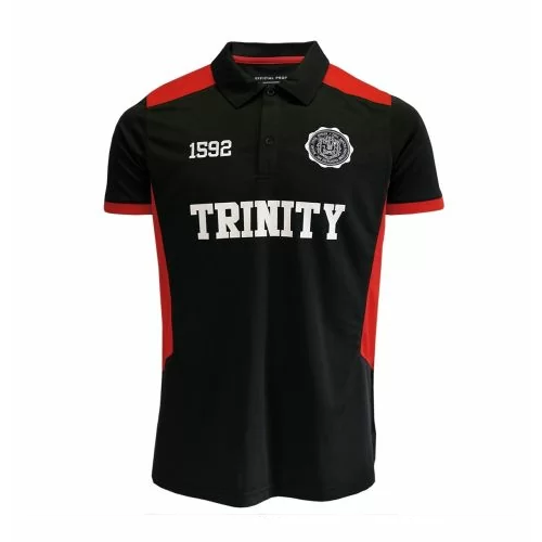 Trinity College Performance Polo - Black and Red Colour