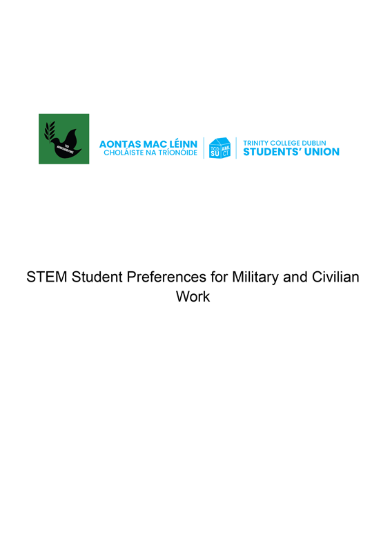 Trinity Students' Union STEM Student Preferences for Military and Civilian Work